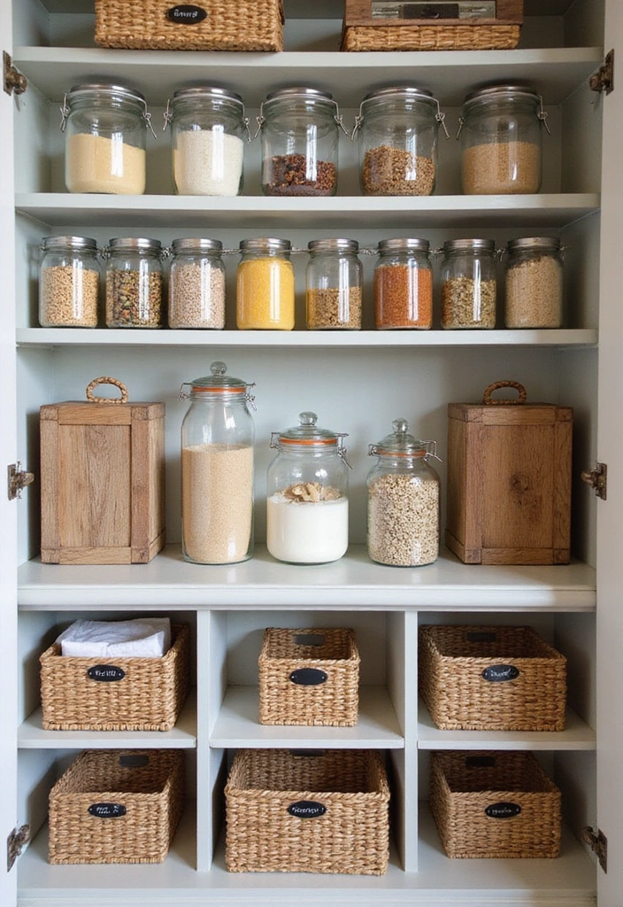 23 Farmhouse Kitchen Decor Ideas That Will Transform Your Space into a Cozy Retreat! - 11. Farmhouse Pantry Storage