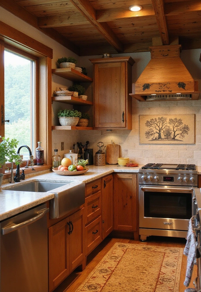 23 Farmhouse Kitchen Decor Ideas That Will Transform Your Space into a Cozy Retreat! - 13. Natural Wood Accents