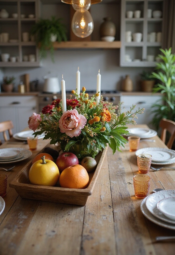 23 Farmhouse Kitchen Decor Ideas That Will Transform Your Space into a Cozy Retreat! - 7. Farmhouse Table Centerpiece