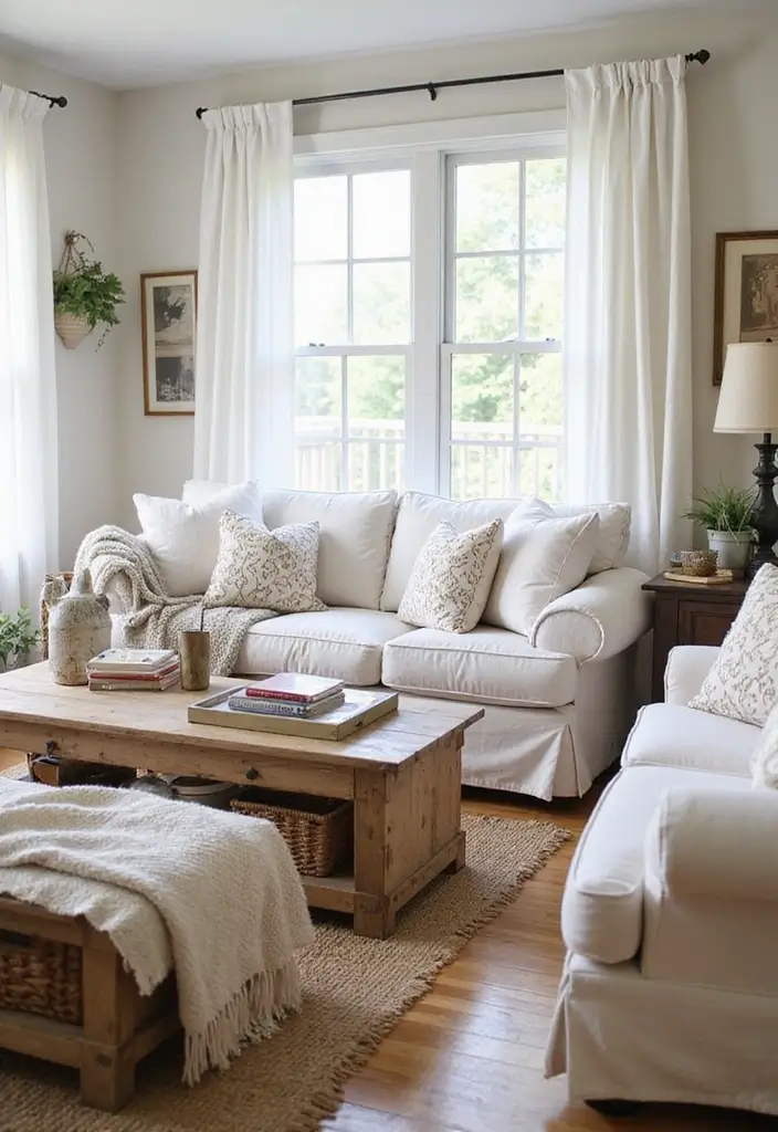 12 Stunning Wood Barndominium Living Room Ideas That'll Make You Wish You Lived Here! - 1. Cozy Farmhouse Vibes