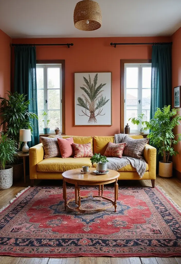 12 Stunning Wood Barndominium Living Room Ideas That'll Make You Wish You Lived Here! - 10. Eclectic Bohemian Flair
