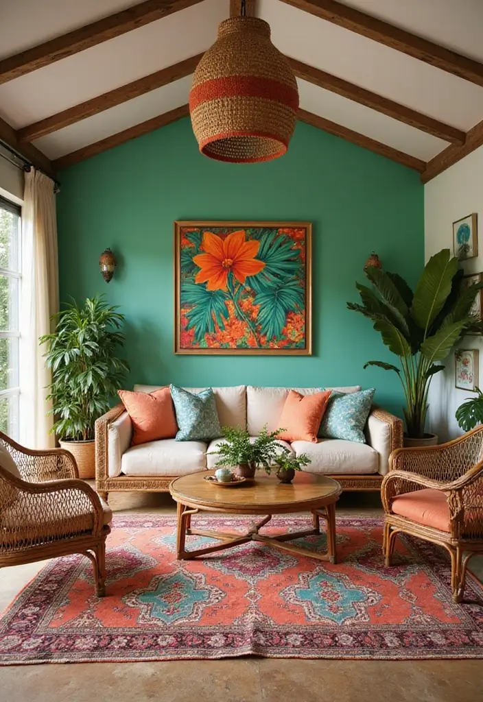 12 Stunning Wood Barndominium Living Room Ideas That'll Make You Wish You Lived Here! - 12. Tropical Paradise