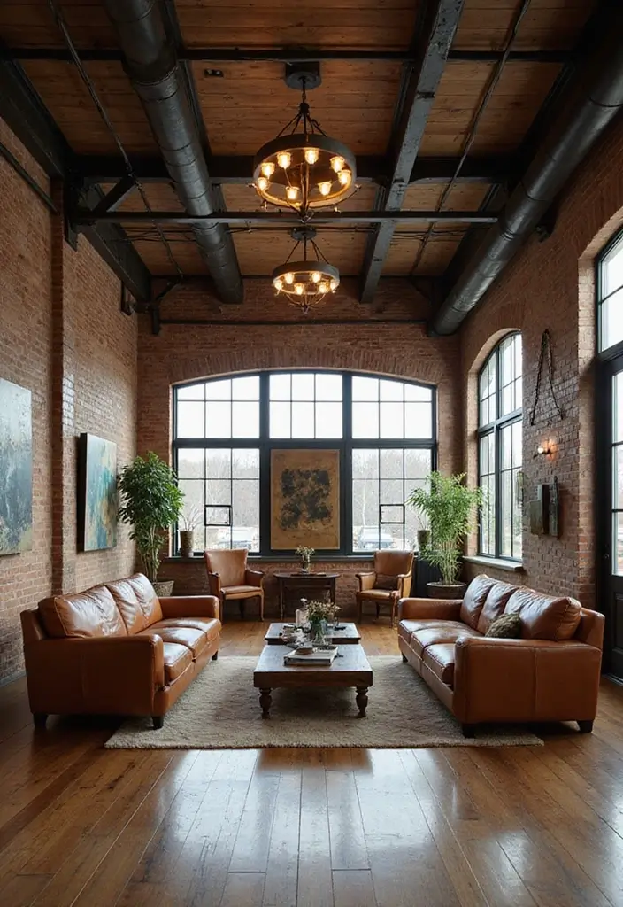 12 Stunning Wood Barndominium Living Room Ideas That'll Make You Wish You Lived Here! - 2. Rustic Industrial Fusion