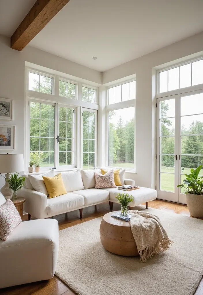 12 Stunning Wood Barndominium Living Room Ideas That'll Make You Wish You Lived Here! - 3. Bright and Breezy Retreat