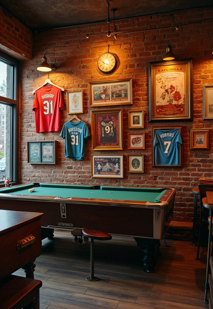 17 Vintage Wall Art Ideas That Will Transform Your Space into a Timeless Treasure! - 12. Vintage Sports Memorabilia