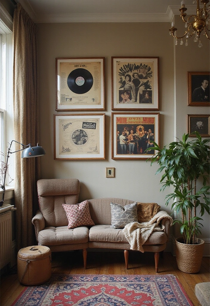 17 Vintage Wall Art Ideas That Will Transform Your Space into a Timeless Treasure! - 15. Vintage Album Covers