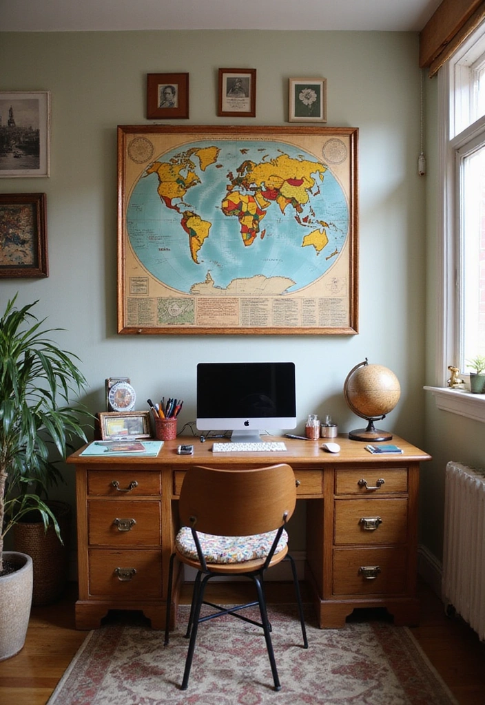 17 Vintage Wall Art Ideas That Will Transform Your Space into a Timeless Treasure! - 4. Vintage Maps