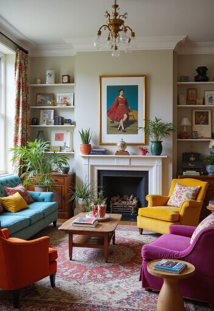 20 Stunning Drawing Room Ideas That'll Make You Want to Redecorate Immediately! - 12. Eclectic Style Mix