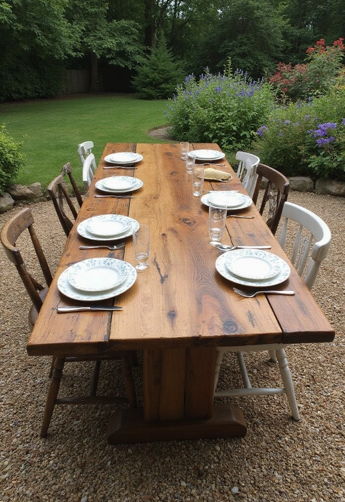 20 Stunning Outdoor Furniture Plans You Can Build This Weekend (Number 12 Will Blow Your Mind!) - 12. Stunning Reclaimed Wood Dining Table