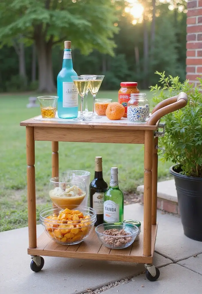20 Stunning Outdoor Furniture Plans You Can Build This Weekend (Number 12 Will Blow Your Mind!) - 16. Decorative Bar Cart