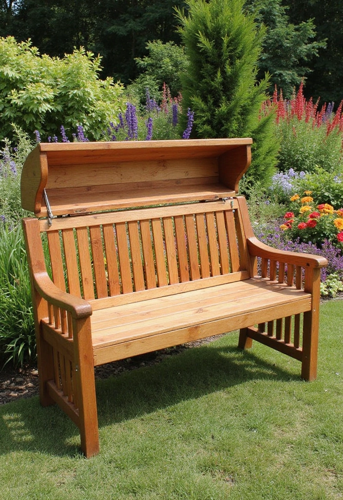 20 Stunning Outdoor Furniture Plans You Can Build This Weekend (Number 12 Will Blow Your Mind!) - 8. Multi-Functional Garden Bench