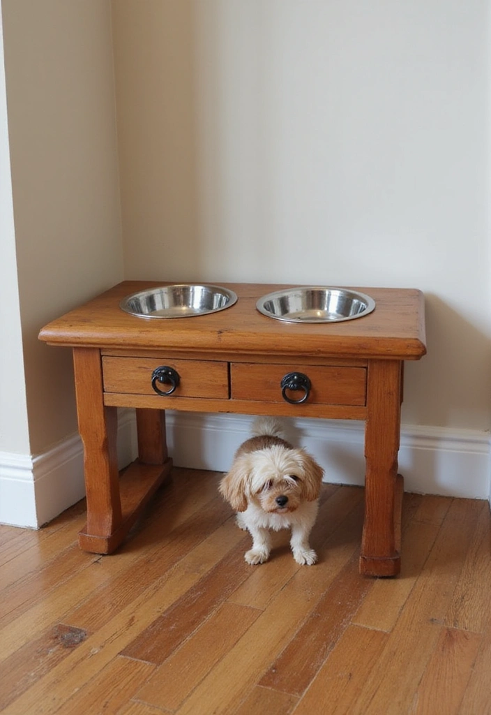 25 Easy Woodworking Projects for Beginners That Will Make You Say 'Wow!' - 24. Pet Feeding Station