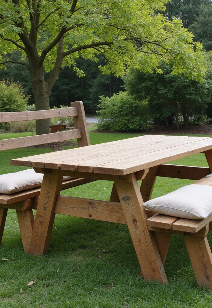 25 Rustic Wood Furniture Ideas That'll Make Your Home Feel Like a Cozy Retreat! - 16. Rustic Wood Garden Furniture