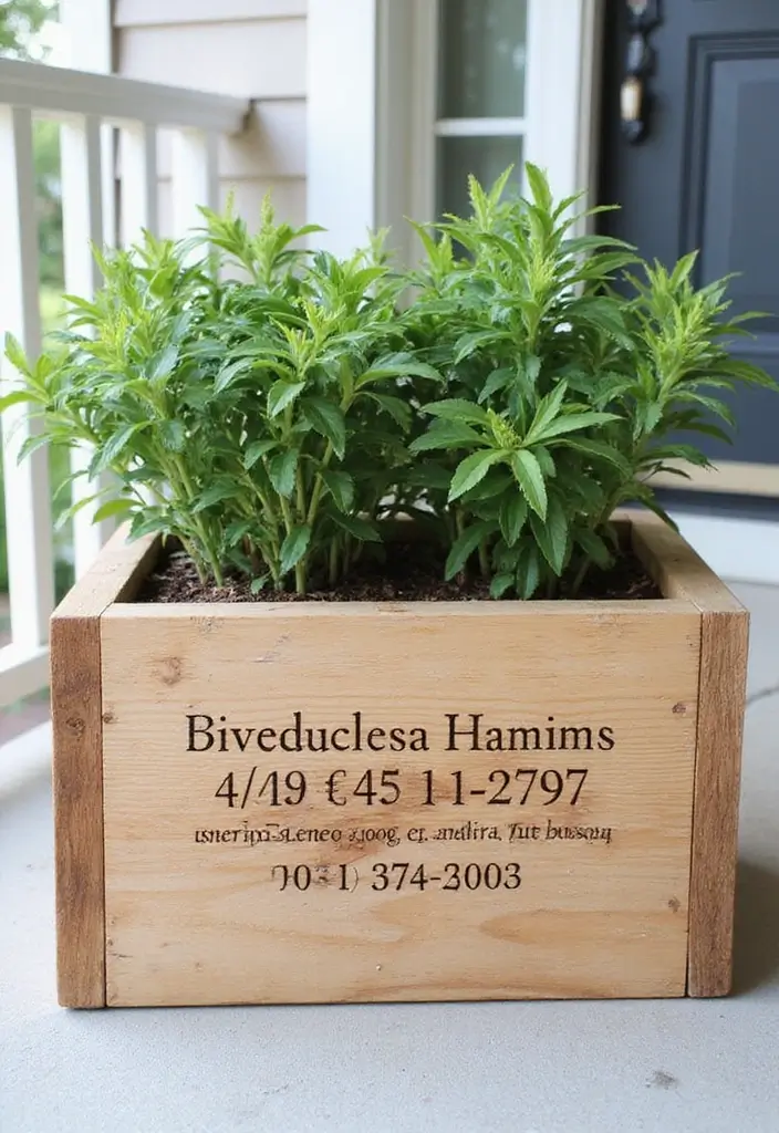 20 Rustic Wood Planters That Will Add Charm to Your Home (You Won't Believe #5!) - 13. Custom Engraved Planters