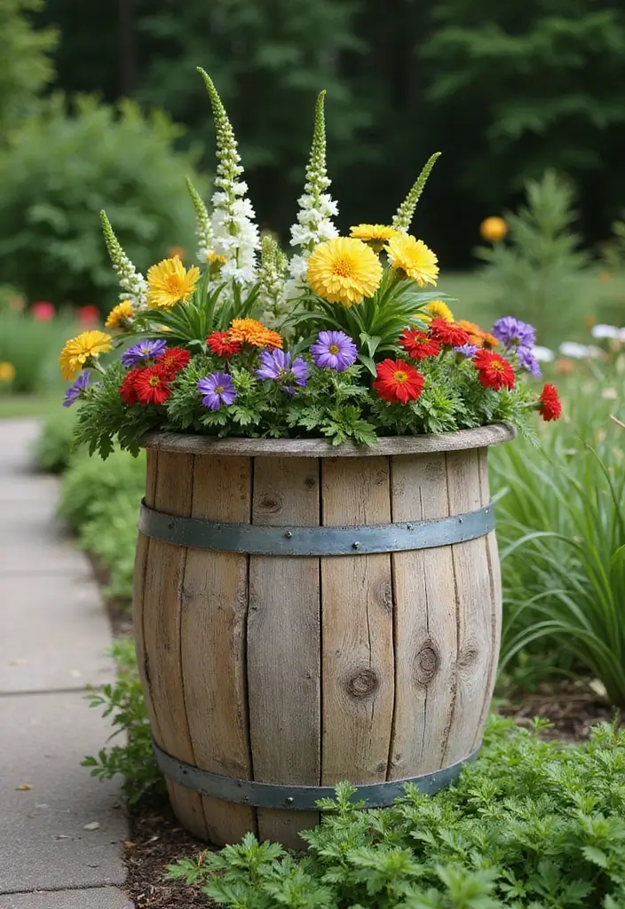 20 Rustic Wood Planters That Will Add Charm to Your Home (You Won't Believe #5!) - 17. Rustic Wooden Column Planters