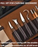 Deluxe Wood Carving Tool Set: Complete Whittling Kit with Leather Case - Includes Carving Knife and Basswood Blocks, Perfect Gift for Beginners and Hobbyists of All Ages - Image 2