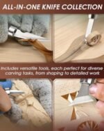 Deluxe Wood Carving Tool Set: Complete Whittling Kit with Leather Case - Includes Carving Knife and Basswood Blocks, Perfect Gift for Beginners and Hobbyists of All Ages - Image 4