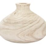 Creative Co-Op Decorative Paulownia Wood Vase, Natural Finish