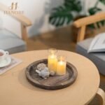Hanobe Round Wooden Candle Holder Tray: Rustic Farmhouse Centerpiece for Tealight & Pillar Candles - Perfect for Christmas, Weddings, Halloween, and Home Decor, $70 and Under - Image 7