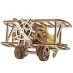 UGEARS Wooden 3D Puzzle - Mini Biplane Model Kit Craft for Adults - DIY Mechanical 3D Puzzle for Aviation Enthusiasts - 84 Pcs