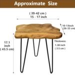 DONZIKLE Natural Edge End Table with Hairpin Legs - Small Live Edge Side Table for Living Room, Bedroom, or Farmhouse Decor (16" L x 12" W x 17" H) - Under $70 - Image 2