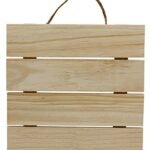 Creative Hobbies 10x10 Inch Unfinished Wood Hanging Plaque - DIY Pallet Sign, Notch Banner, Wooden Sign, Wood Slice, Decorative Plaque, Rustic Decor for Shop Home, Craft Projects