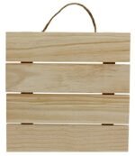 Creative Hobbies 10x10 Inch Unfinished Wood Hanging Plaque - DIY Pallet Sign, Notch Banner, Wooden Sign, Wood Slice, Decorative Plaque, Rustic Decor for Shop Home, Craft Projects