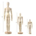 3-Piece Movable Wooden Artist Mannequin Set with Stand - Ideal for Home & Office Decor (Under $70) - Image 2
