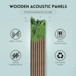 RITOLLO Wood Slat Acoustic Wall Panels - 2-Piece Set, 94.5" x 11", Natural Walnut Finish - Image 4