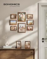 SONGMICS Rustic Brown Picture Frame Set – 10 Collage Frames: 2 x 8x10, 4 x 5x7, 4 x 4x6 for Wall Gallery or Table Display - Image 2