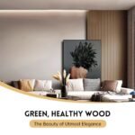 RITOLLO Wood Slat Acoustic Wall Panels - 2-Piece Set, 94.5" x 11", Natural Walnut Finish - Image 2