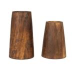 Set of 2 Distressed Brown Reclaimed Wood Vases by Creative Co-Op - Under $70 - Image 10