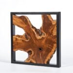 Rustic Teak Wood Wall Art - 17''x17'' Handcrafted Farmhouse Design for Home, Living Room, Bedroom, or Office - Square Floral Decor under $70 - Image 9