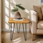 DONZIKLE Natural Edge End Table with Hairpin Legs - Small Live Edge Side Table for Living Room, Bedroom, or Farmhouse Decor (16" L x 12" W x 17" H) - Under $70 - Image 3