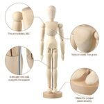 3-Piece Movable Wooden Artist Mannequin Set with Stand - Ideal for Home & Office Decor (Under $70) - Image 3