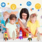 BAPHILE 12-Pack DIY Wood Rocket Kits for Kids - Mini Wooden Craft Projects with Tools for Home, School, and Party Decoration, Under $70 - Image 6