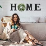 Rustic Wood Home Sign with Eucalyptus Wreath – Farmhouse Wall Decor for Living Room, Kitchen, and Entryway (Black) - Image 3