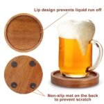 6-Piece Acacia Wood Coaster Set with Holder – Stylish Rustic Coasters for Home, Kitchen, and Bar – Perfect for Drinks Under $70 - Image 4