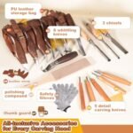 28-Piece Premium Wood Carving Kit: Ergonomic Walnut Handles & Sharp High-Carbon Steel Blades - Image 6