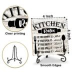 Rustic Wooden Kitchen Rules Sign with Stand - Home Decor for Living Room & Dining Table (31) Under $70 - Image 2