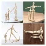 3-Piece Movable Wooden Artist Mannequin Set with Stand - Ideal for Home & Office Decor (Under $70) - Image 4