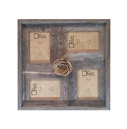 4x6-2" Wide Multi-Direction Rustic Barn Wood Collage Frame(Holds 4-4x6 Pictures)