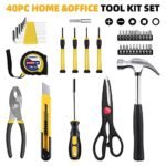 URASISTO 40-Piece DIY Tool Kit with Portable Carrying Case—Essential Hand Tools for Home Maintenance, Woodworking, and Perfect for College Students, Under $70 - Image 2