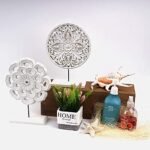 2-Pack Wooden Flower Medallion Sculptures by AXEARTE | Rustic Distressed White MDF Decor for Home, Office, Living Room, and Bedroom, Under $70 - Image 5