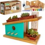 SparkJump Modern Birdhouse Woodworking Kit, Complete DIY Birdhouse for Kids & Adults, Build Your Own BirdhouseKit for Creative Woodworking Crafts