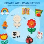 JOYIN 12-Piece Wooden Magnet Craft Kit for Kids: DIY Painting Gift for Easter Baskets, Birthday Parties, and Family Fun—Perfect Party Favors for Boys and Girls Under $70 - Image 4