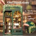 CUTEBEE DIY Book Nook Kit - Miniature Owl Bookstore House for Adults & Teens, 3D Wooden Puzzle Decor, Perfect Gift for Family & Friends (Under $70) - Image 2