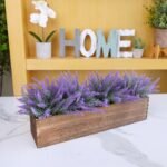 Rustic Wooden Planter Box with Liner - 17.3" x 3.9" for Farmhouse Decor & Centerpieces - Image 4