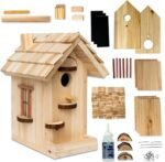 SparkJump Premium Wooden Bird House Kit - Build it Yourself Birdhouse - Birdhouse Kits for Adults to Build - Woodworking Adult Crafts & DIY Bird House