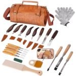 Premium Professional Wood Carving Kit - 28pcs wood carving Tools set whittling kit Ergonomic Walnut Handles, Razor-Sharp High-Carbon Steel Blades
